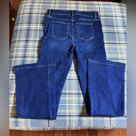 Spanx Blue High Rise Flare Leg Jeans Midnight Large - Picture 7 of 10